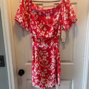 Eliza J Red Floral Dress